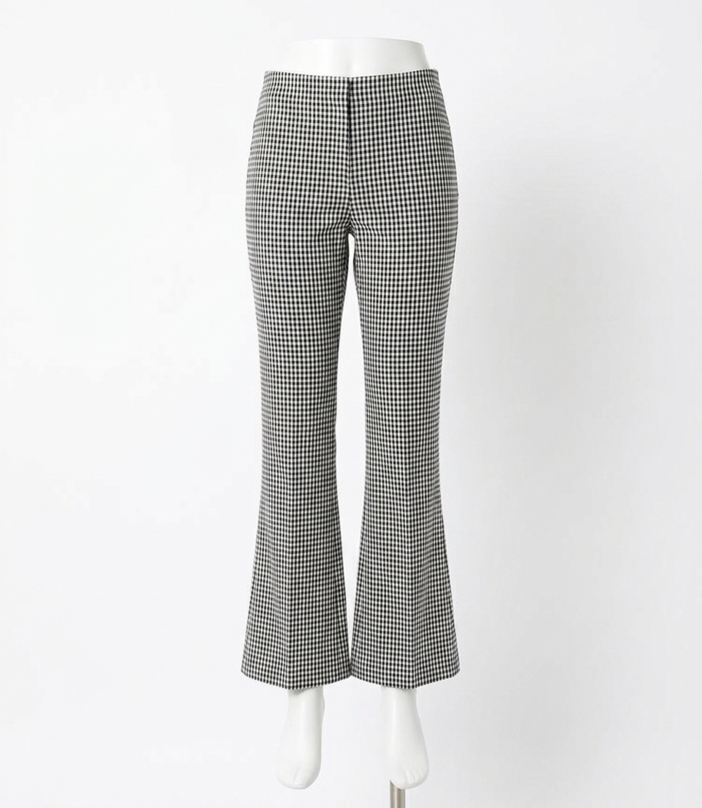 NEW KAREN KANE brady bootcut pants in black and off-white check